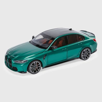 BMW M3 (G80) modellautó 1:18 zöld (Isle of Man Green)