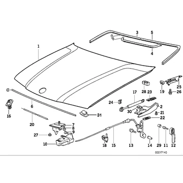 Lateral engine hood sealing