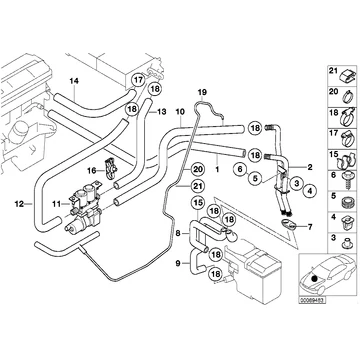 Hose f water valve and left radiator