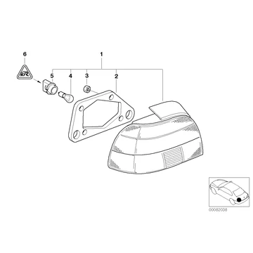 Gasket, rear light, left