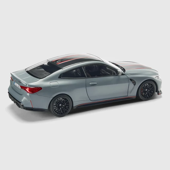 BMW M4 CSL (G82) modellautó 1:18 szürke (Brooklyn Grey) oldalnézet