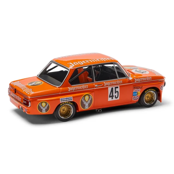 BMW 2002 JÄGERMEISTER modellautó 1:18 narancs oldalnézet