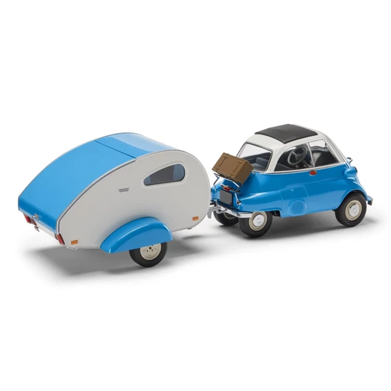 BMW ISETTA modellautó 1:18 kék oldalnézet
