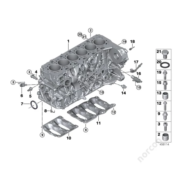 BMW G01 X3 30dX (TX71), Engine block mounting parts - Dowel