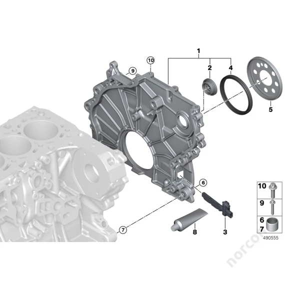 BMW G01 X3 18d, Timing case - Dowel