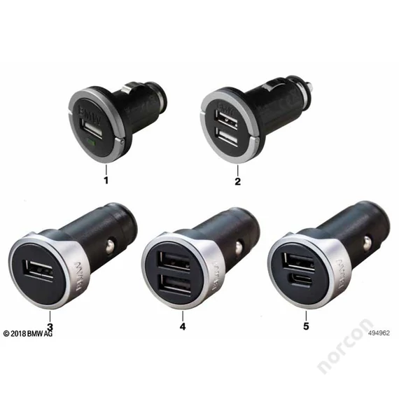USB töltő - types A and C