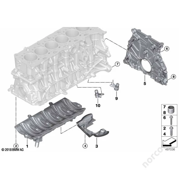 BMW F97 X3 M, Engine block mounting parts - Dowel