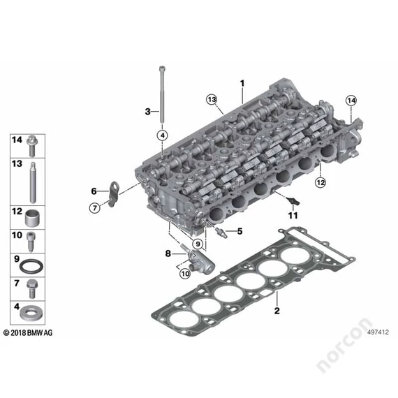 BMW G05 X5 40iX, Cylinder head/Mounting parts - Dowel