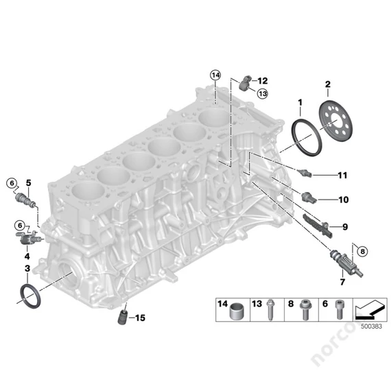 BMW F97 X3 M, Engine block mounting parts - Dowel