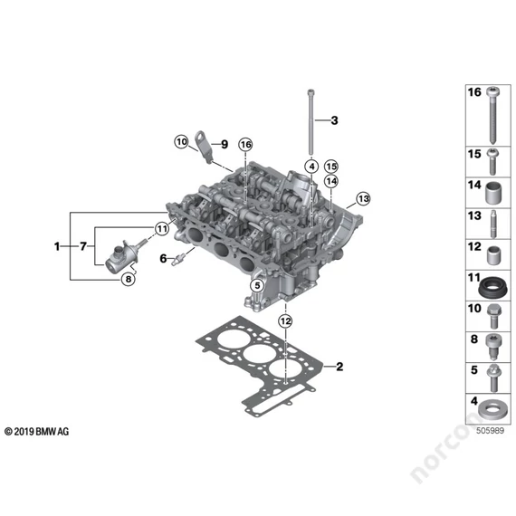 BMW i I12 i8, Cylinder head - Dowel
