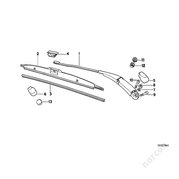 Wiper arm, left