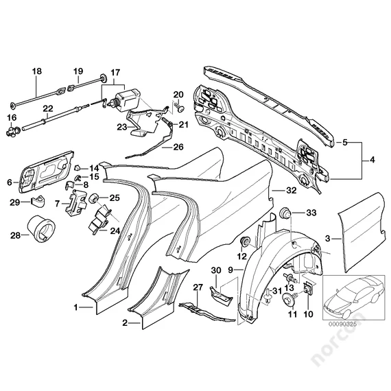 Left rear door sill cover deflector lip